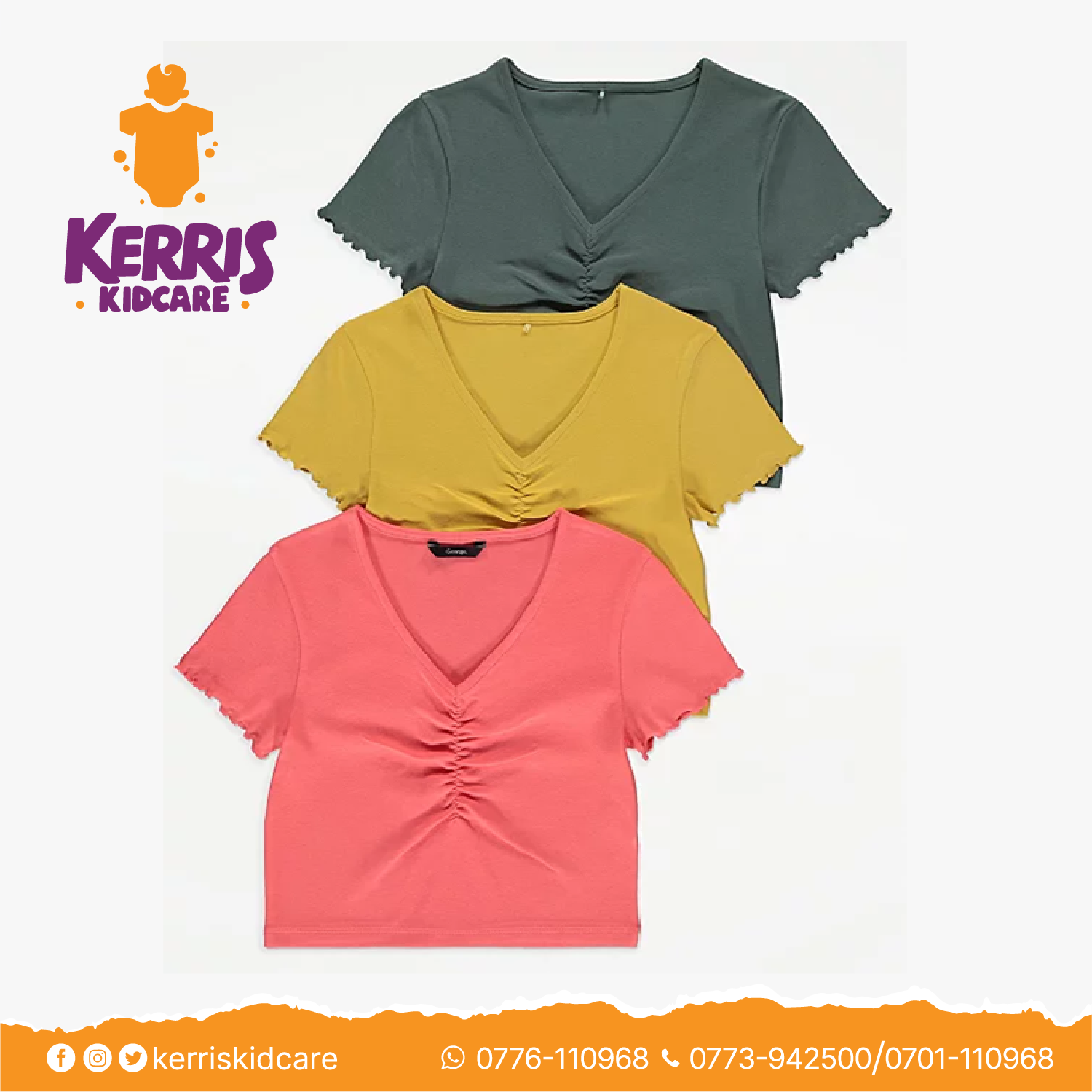 Ruched Detail Short Sleeve Tops